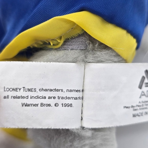 Vintage 1998 Looney Tunes Bugs Bunny Soccer Plush ACE Play-By-Play 16" NWT - Picture 7 of 9